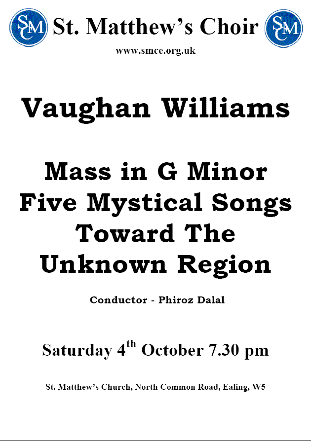 Vaughan Williams Mass in G Minor etc.